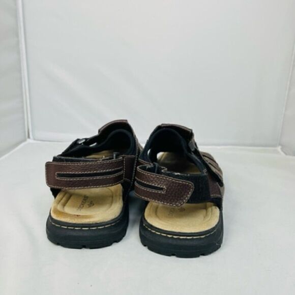Men's Dockers Dark Brown Leather Sandals Size 13 Excellent -worn one time - Picture 3 of 7